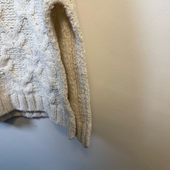 Anthropologie Moth Chunky Knit Oversized Cream Tunic Sweater Size XS / Small - Picture 7 of 9